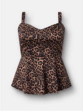 Torrid Sweetheart Peplum Cami On The Prowl Chocolate Brown - Size 00/US10 - GUC